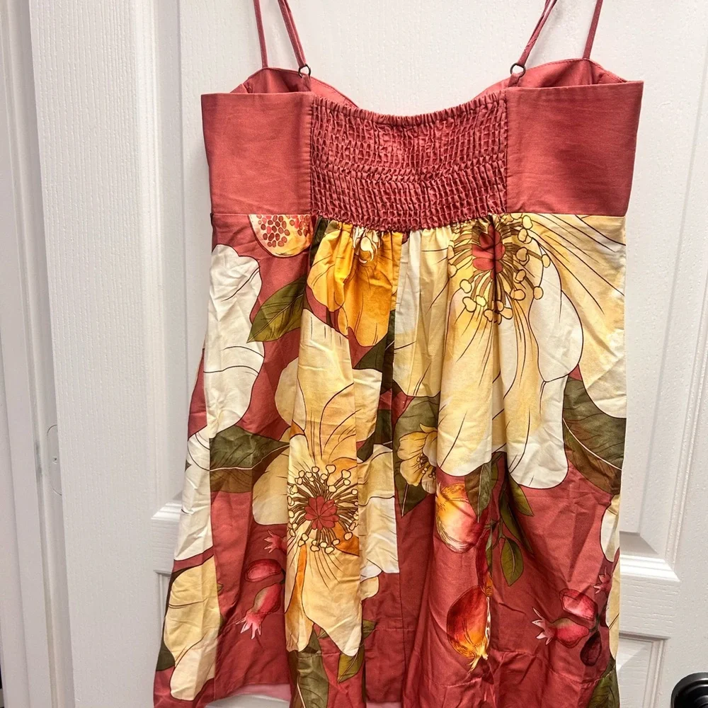 NWT FARM Rio Floral Pink and Yellow Mini Dress Size M - Picture 8 of 8